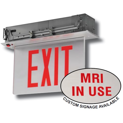 RECESSED EDGELIT ALUMINUM EXIT SIGN PFLED-RELZXTE