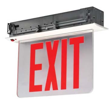 NEW YORK CITY COMPLIANT RECESSED EDGELIT ALUMINUM EXIT SIGN PFLED-NYRELZXTE