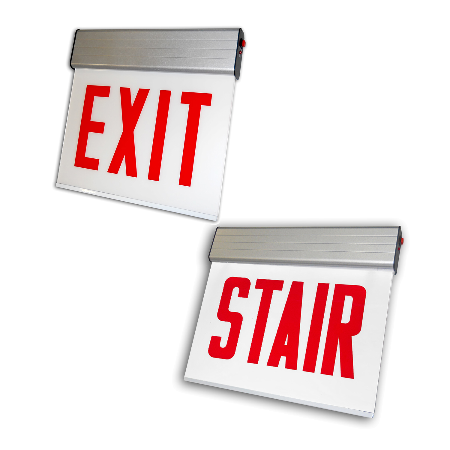 CHICAGO APPROVED EDGELIT ALUMINUM EXIT/STAIR SIGN PFLED-CAELXTE