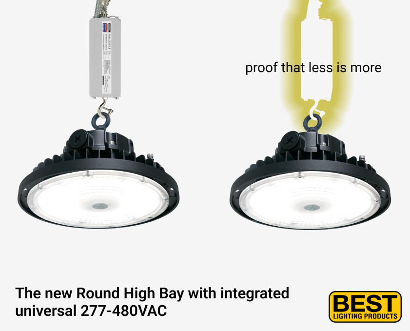 PREMIUM 277-480V AC ROUND HIGH BAY - Sensor Ready -Lumen & Kelvin Field Selectable