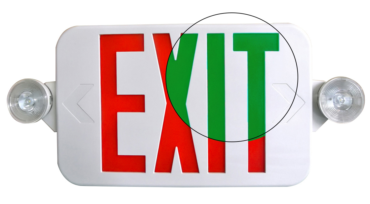 WHITE LOW PROFILE ALL LED EXIT & EMERGENCY THERMOPLASTIC COMBO CEU