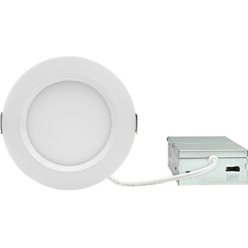 4" Flat Panel Round Baffled - Fire Resistant, Kelvin & Field Selectable, 933 - 1,036 Lumens PFLED-FPRBFR4-10L-5CCT