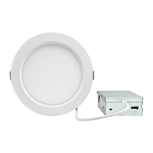 6" Flat Panel Round Baffled - Fire Resistant, Kelvin & Field Selectable, 1,192 to 1,337 Lumens PFLED-FPRBFR6-12L-5CCT
