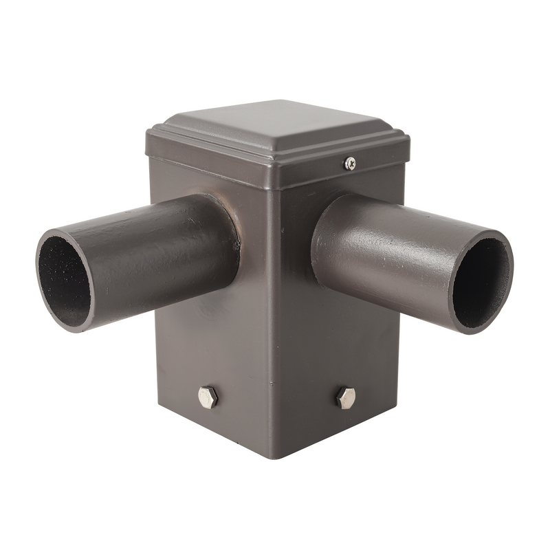 4in Square Pole Tenon Adapter 2 Horizontal 2-3/8in O.D. Tenon 90°