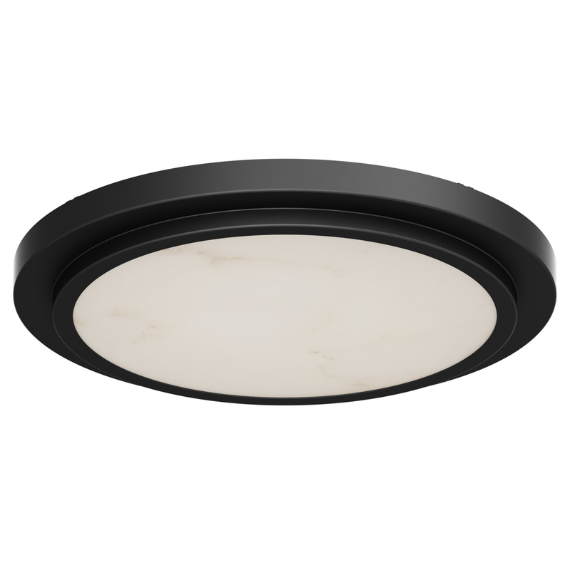 9"/12" Alabaster Flush Mount LED Ceiling Light – Black Finish