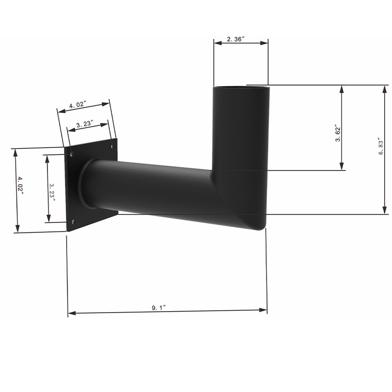 90° Wall & Roof L-Bracket Tenon Adapter (2-3/8" OD)